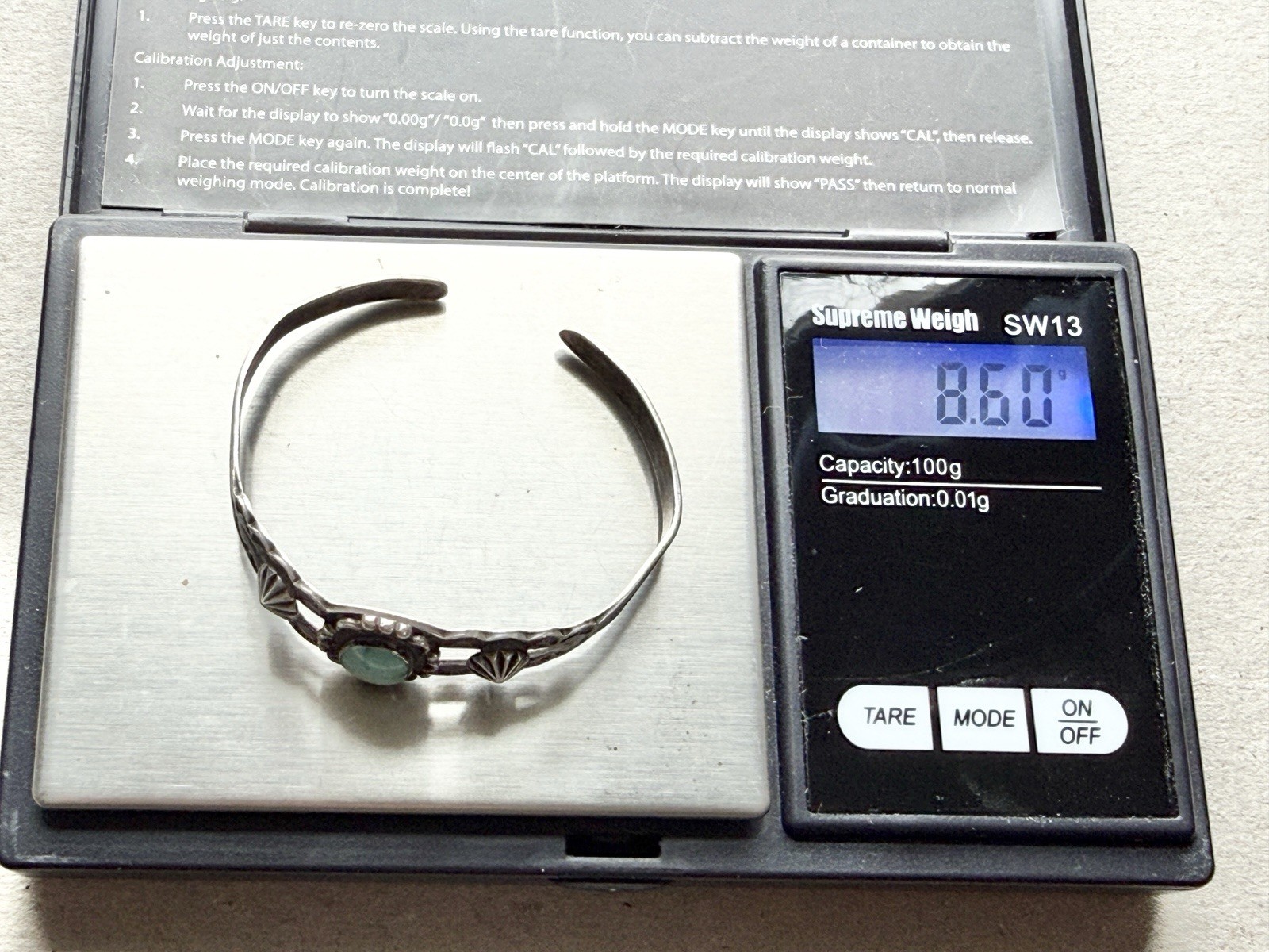 Vintage Fred Harvey Era Silver Turquoise Childs Bracelet