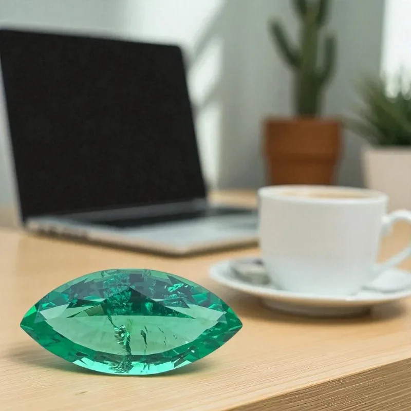 AGL Marquise Cut Lab Grown Colombia Emerald 0.42-4.2CT Gemstones for DIY Jewelry
