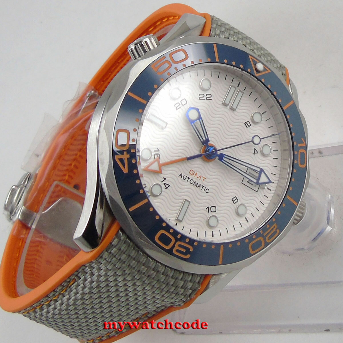 41mm sterile white dial GMT sapphire glass ceramic bezel automatic mens watch