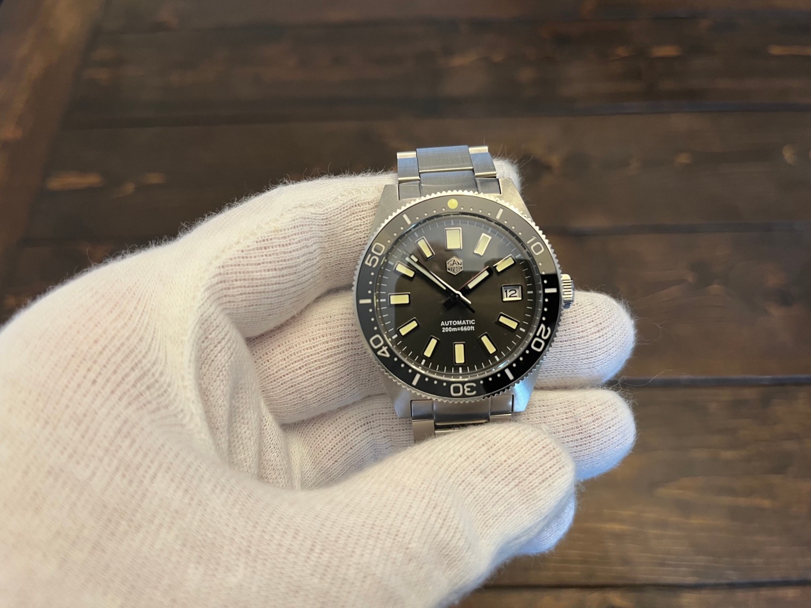 San Martin SN0007-G-B 62MAS watch anthricite gray dial with Seiko NH35
