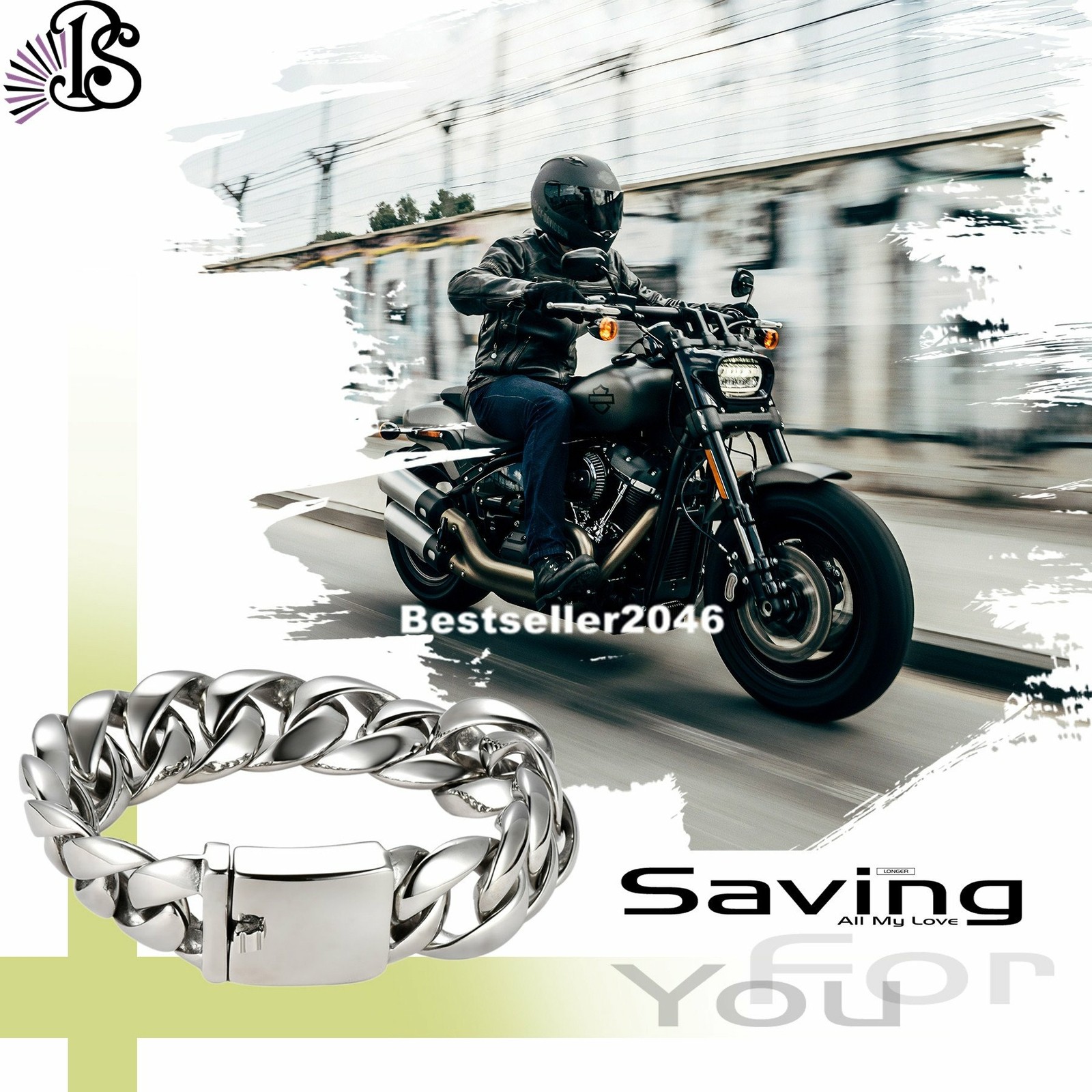 15/20/24/30MM Men Heavy Biker Curb Chain Bracelet Polished Stainless Steel Link