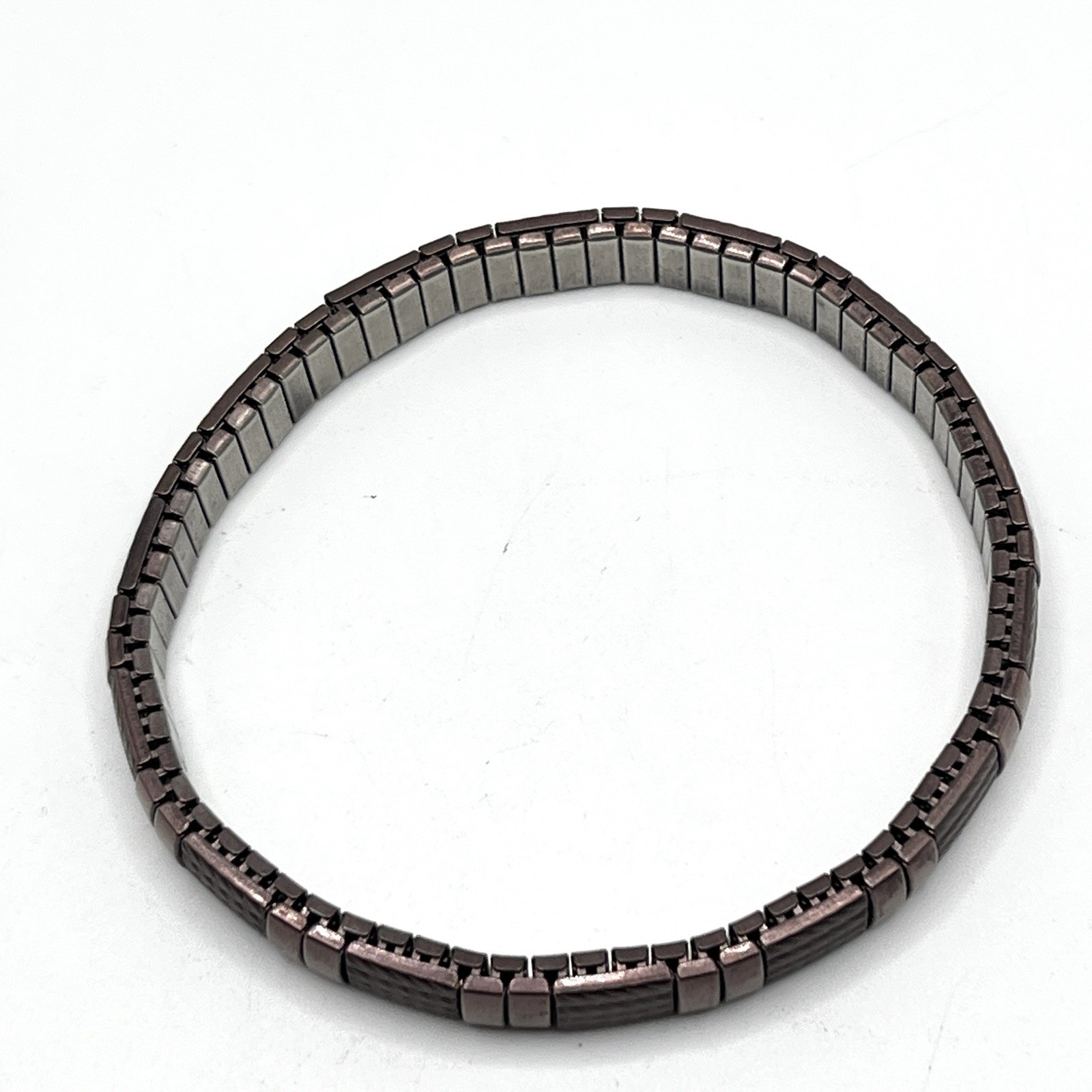 Milor Stainless Steel Panel Stretch Bangle Expansion Bracelet Bronze Tone 7.5”