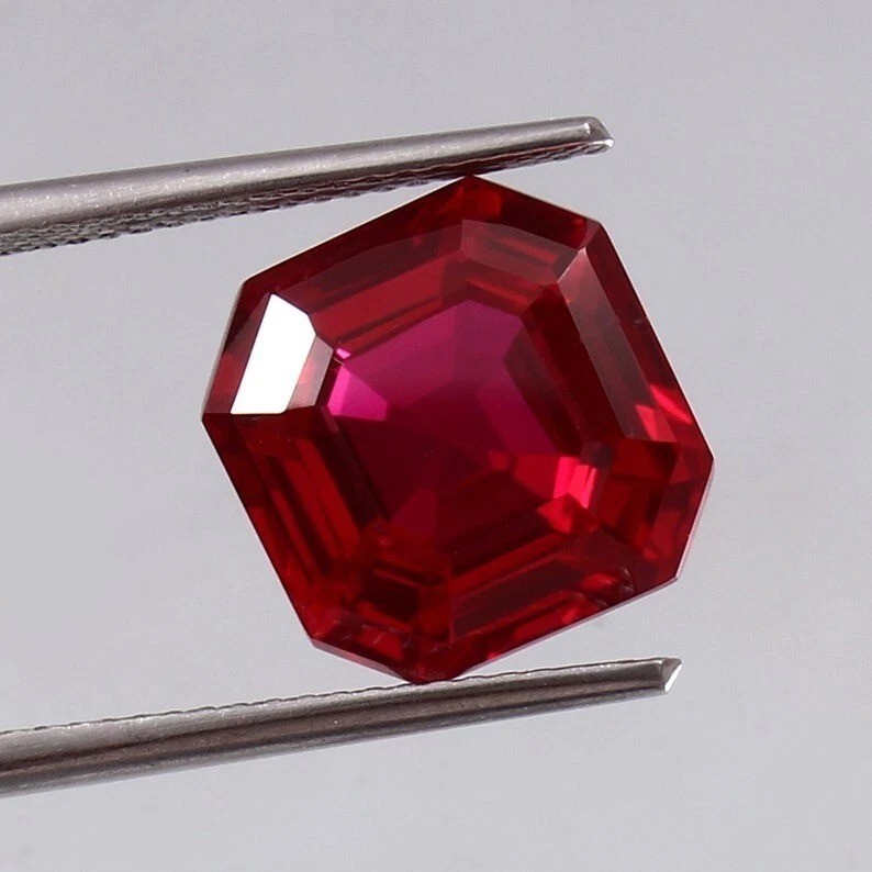 AAA Natural Flawless Mozambique Red 9.10 Ct Ruby Asscher All Kind Of Jewellery