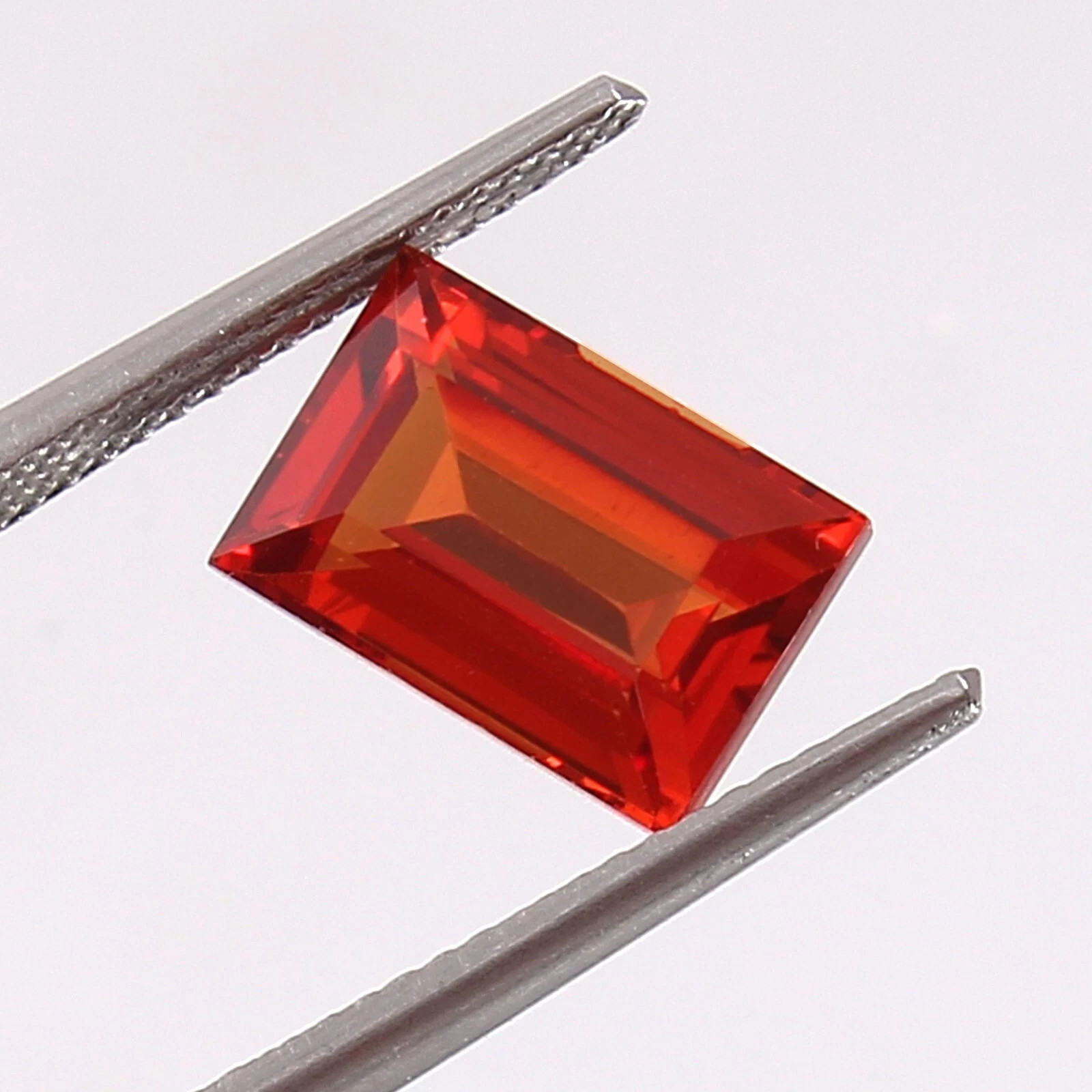 Natural 21.09 Ct Orange Sapphire Baguette Cut Flawless Loose Certified Gemstone
