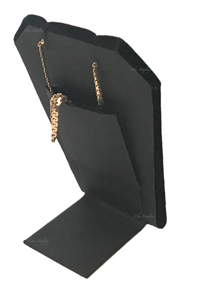 5pc Black Earring Displays Pendant Display Stands Velvet Earring Stands 3 1/4″T