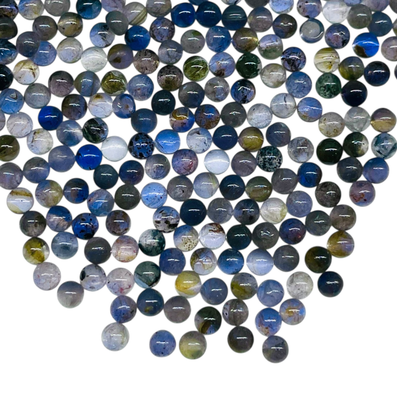 200 Pcs Natural Iolite 3mm Round Loose Untreated Cabochon Gemstone Wholesale Lot