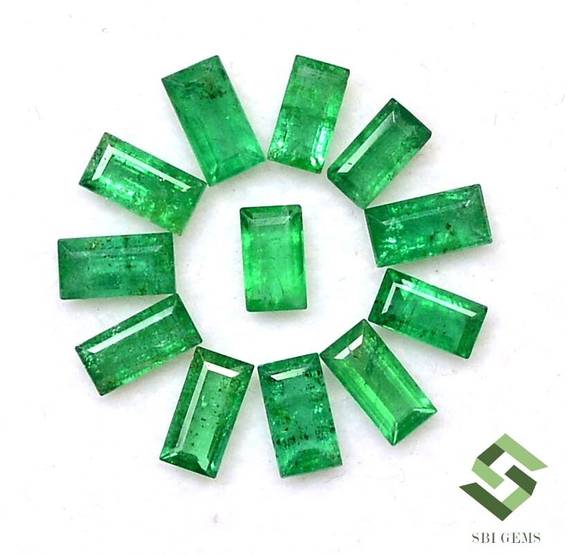 4×2 mm To 4.5×2.5 mm Natural Emerald Baguette Cut Lot 12 Pcs 1.56 CTS Loose Gems