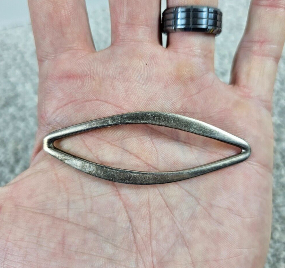 3 Vintage Ed Levin Sterling Silver Mid Century Modernist Hair Clip Slides 36.3g