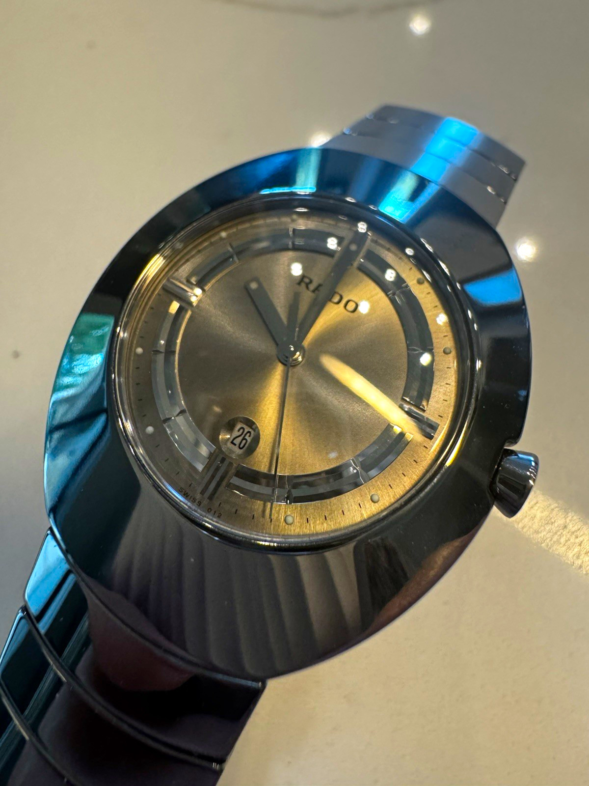 Men’s/Unisex Rado Ovation Quartz Date Gray Dial limited edition ceramic 35mm