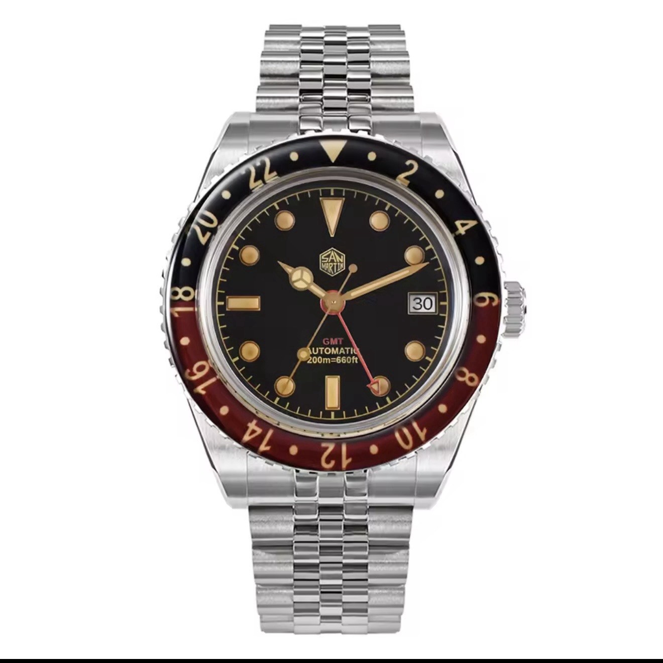 San Martin Automatic GMT 40mm GMT 20Bar Automatic Sapphire Bidirectional Bezel