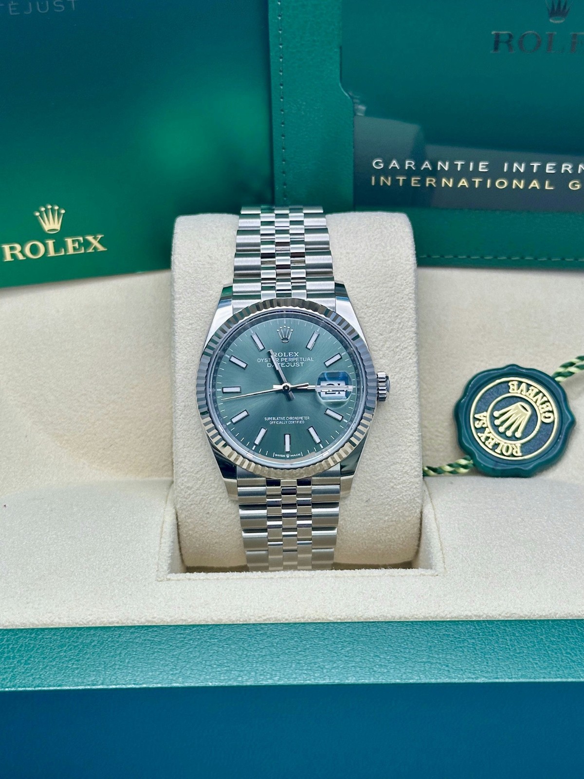 Rolex Datejust 126234 Jubilee Bracelet Mint Green Dial NEW 2026