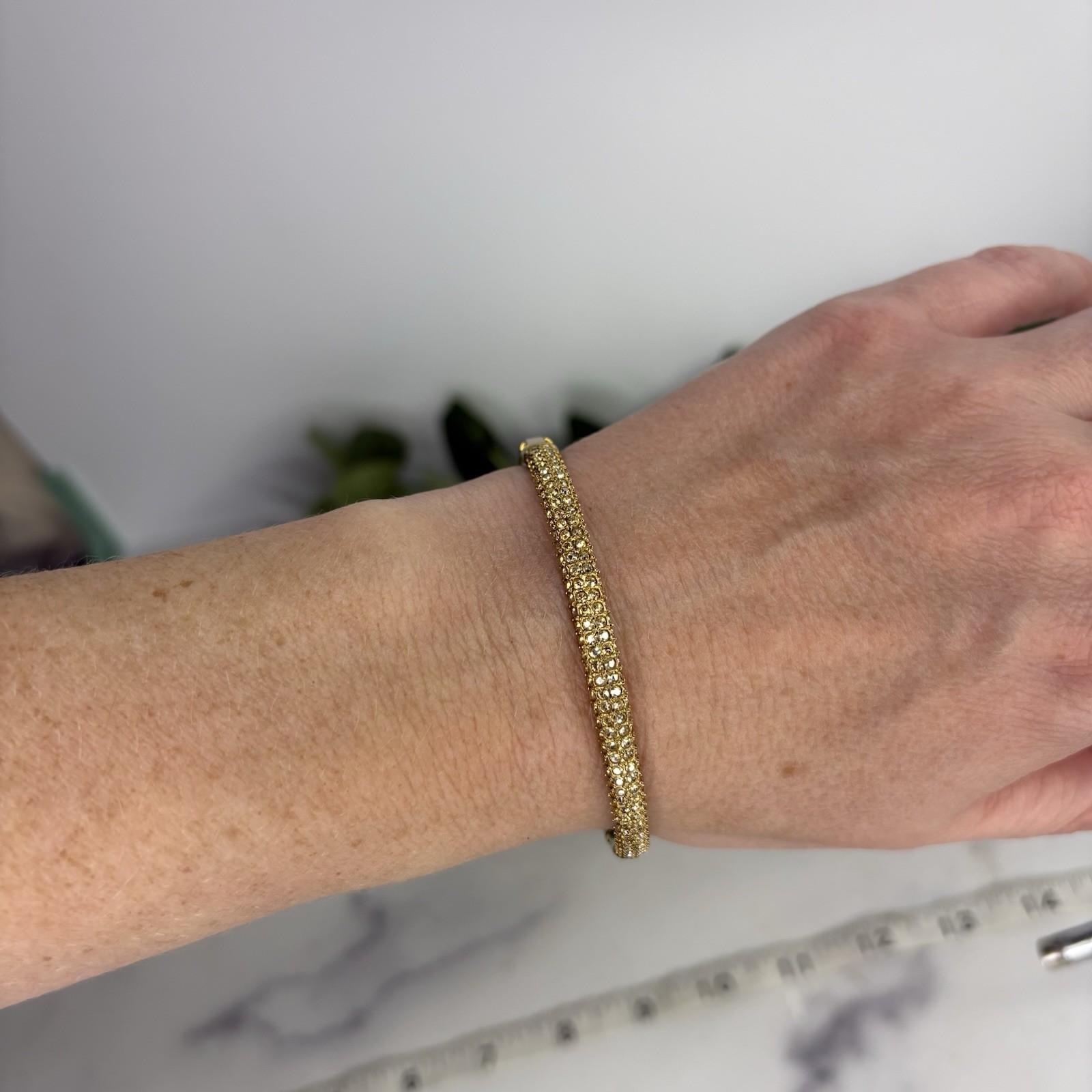 Swarovski Sublima Gold-Tone Pavé Bangle Bracelet