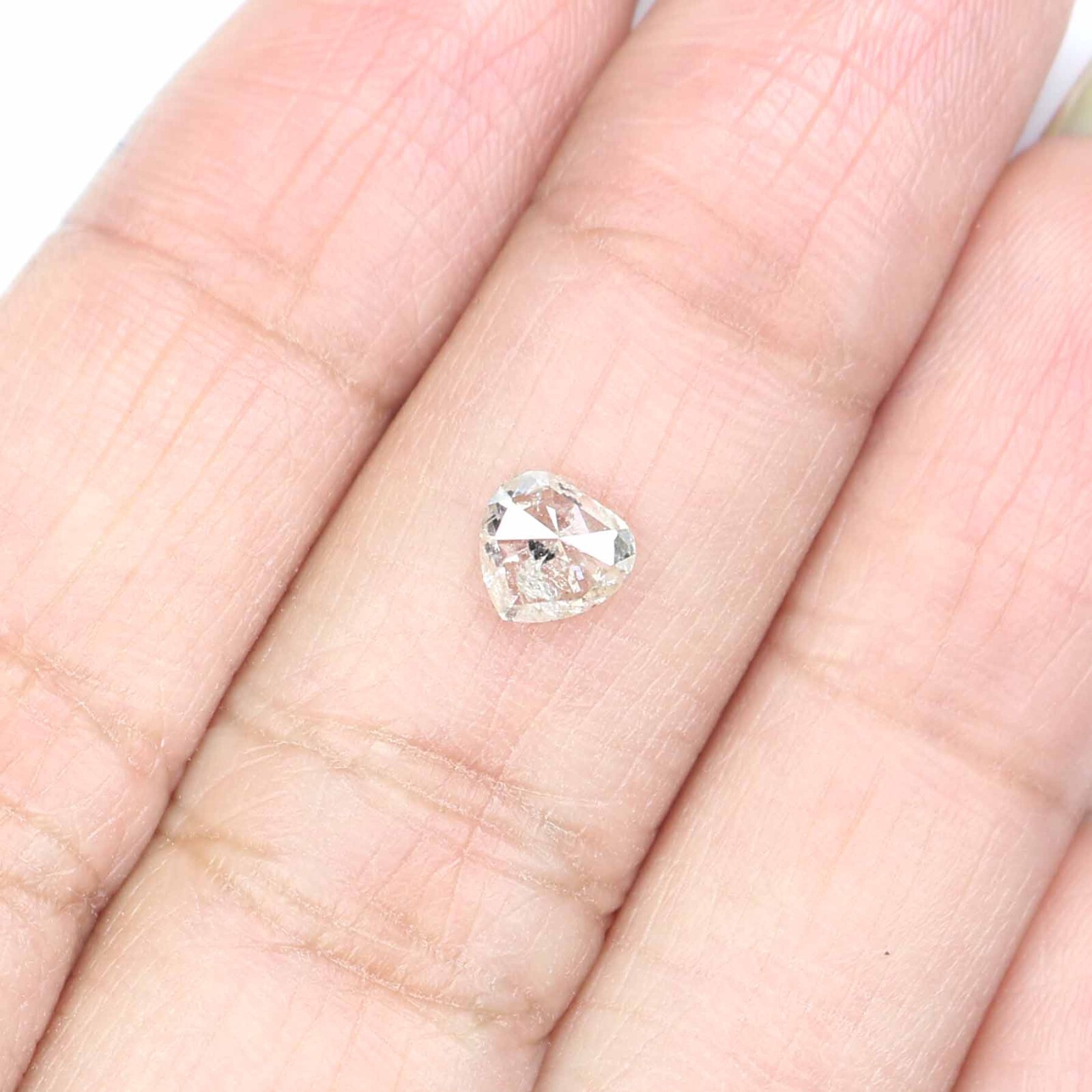 0.54 Ct Natural Loose Heart Cut Diamond 5.05 MM Yellow Grey Color Diamond KQ850