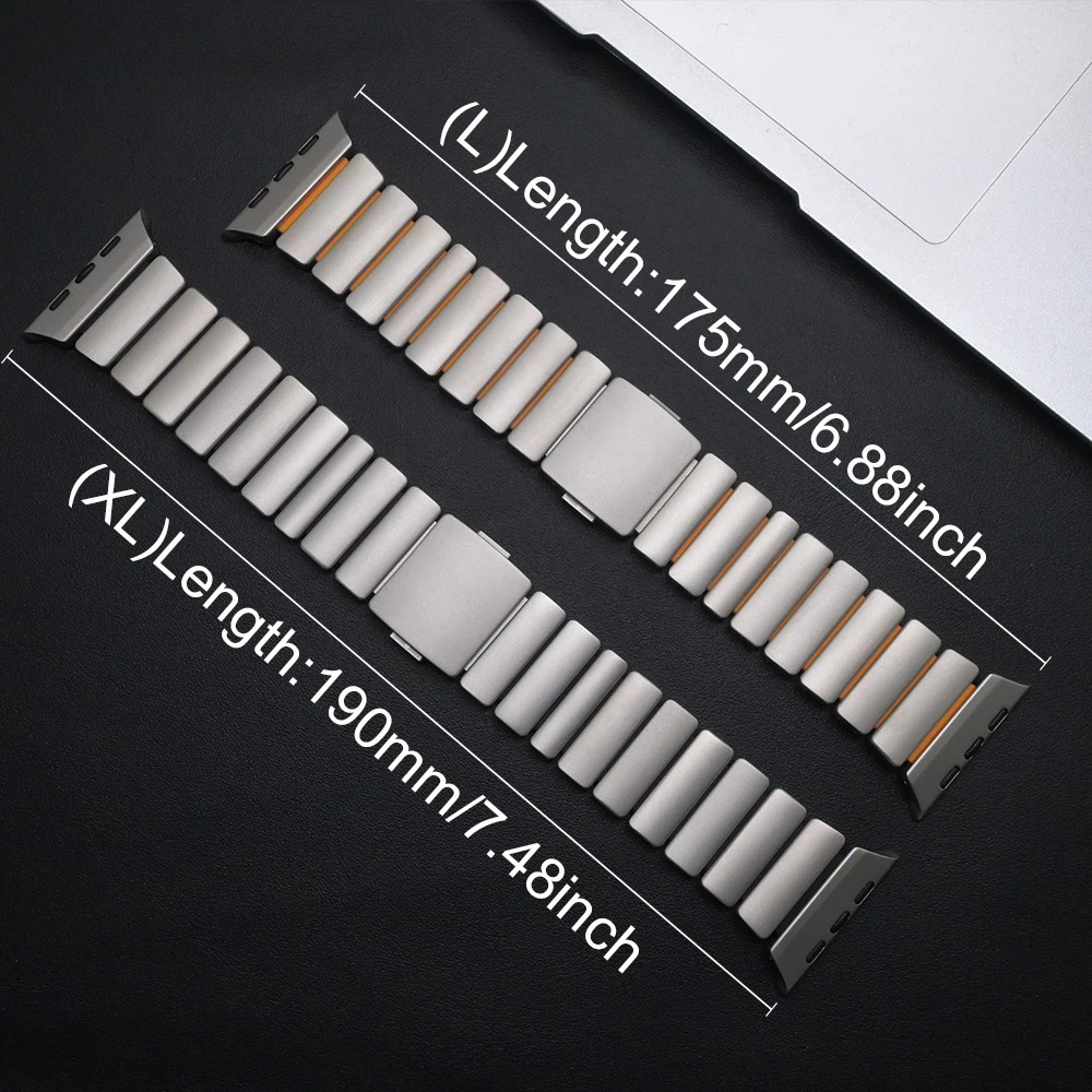 Magnetic Titanium Rubber Metal Band For Apple Watch Ultra3 49mm 11 10 9 8 7 6 SE