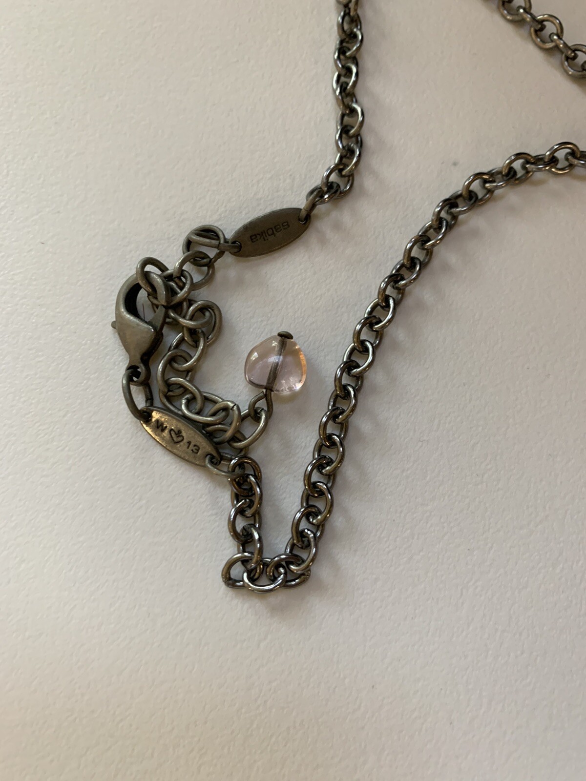Sabika Daisy Necklace W13 16 1/2-19 Inches Flower Gray Iridescent