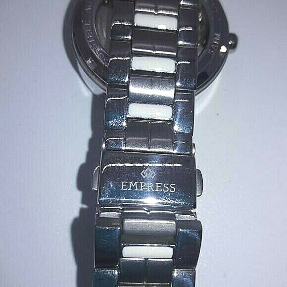 Empress Catherine Automatic Silver Watch with Crystals NEW RV $1099
