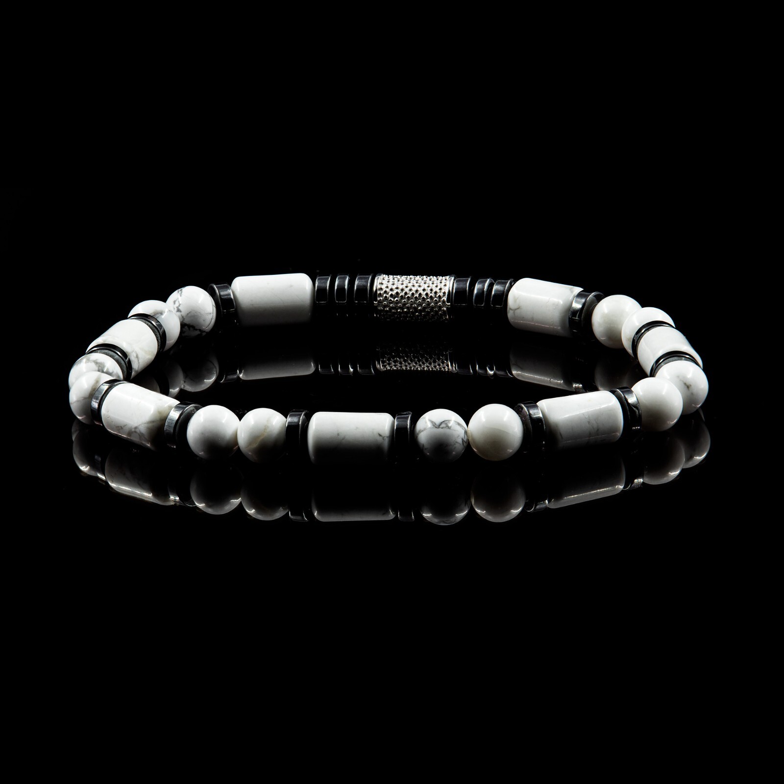 Pearl Bracelet White Turquoise Beads 6mm Pearl 925 Sterling Silver Men Women