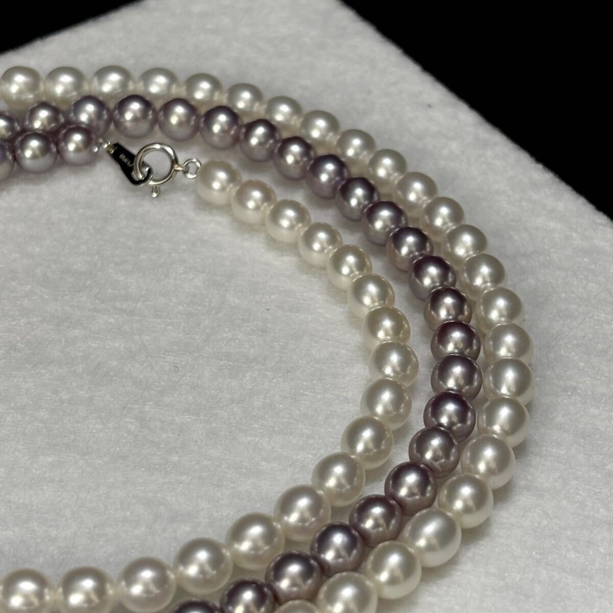 Platinum Genuine Pearl Necklace 5.5-6.0mm 82cm Pt850 From Japan