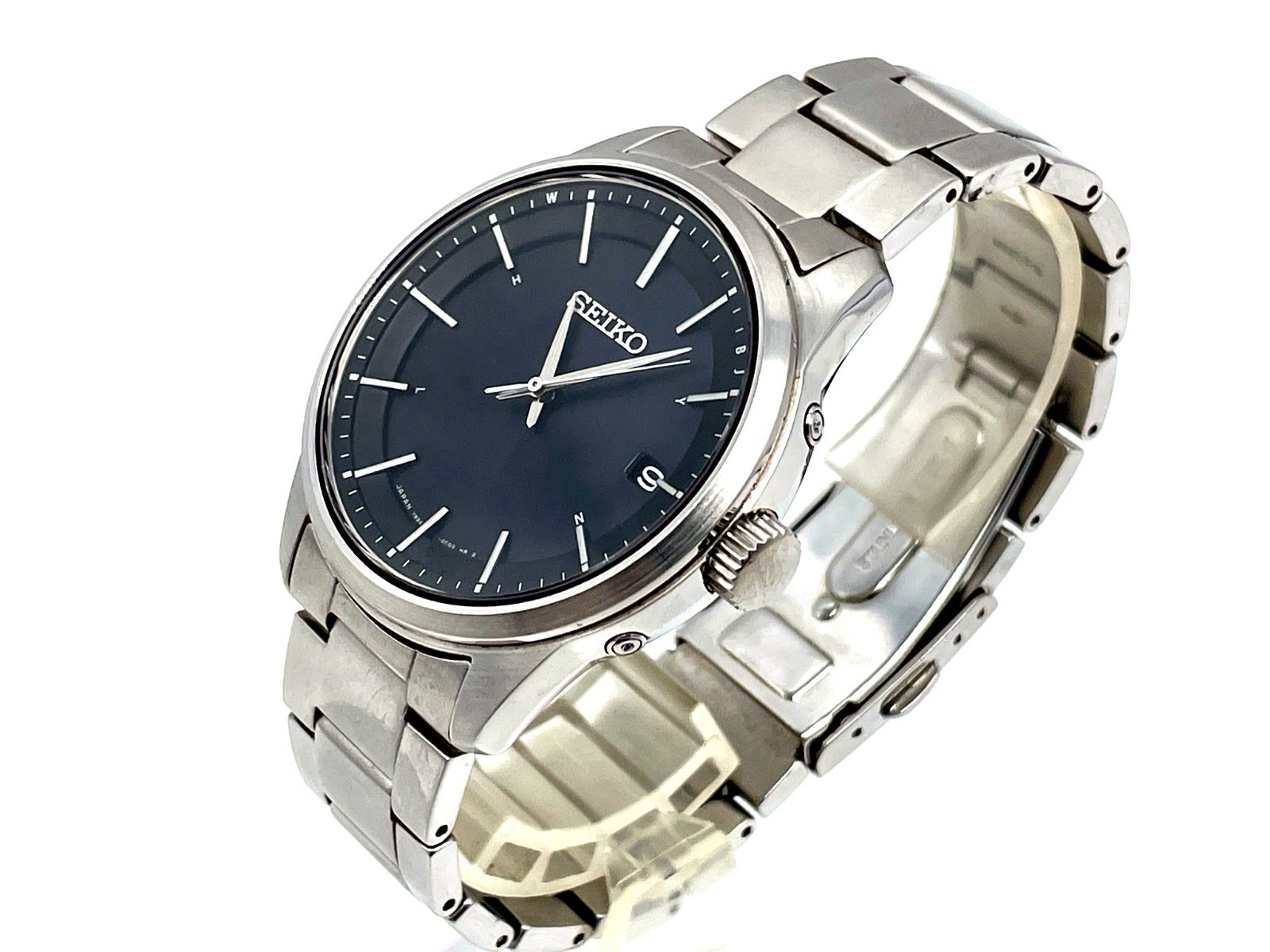 SEIKO Radio Wave Control Solar Men’s Watch Stainless Black Dial 7B24-0BJ0 40mm