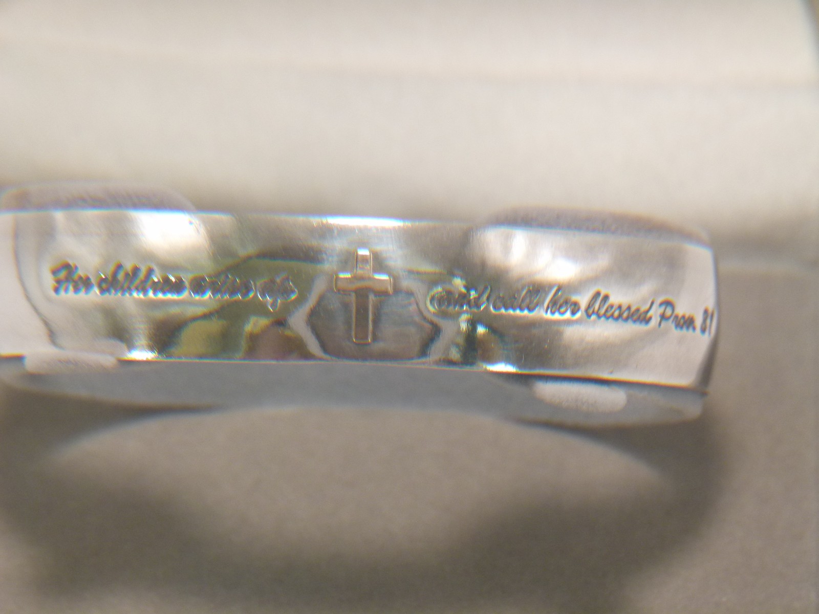 SOLID Pure Silver (99.9%) Bible Verse Cuff Bracelet sz 6.75