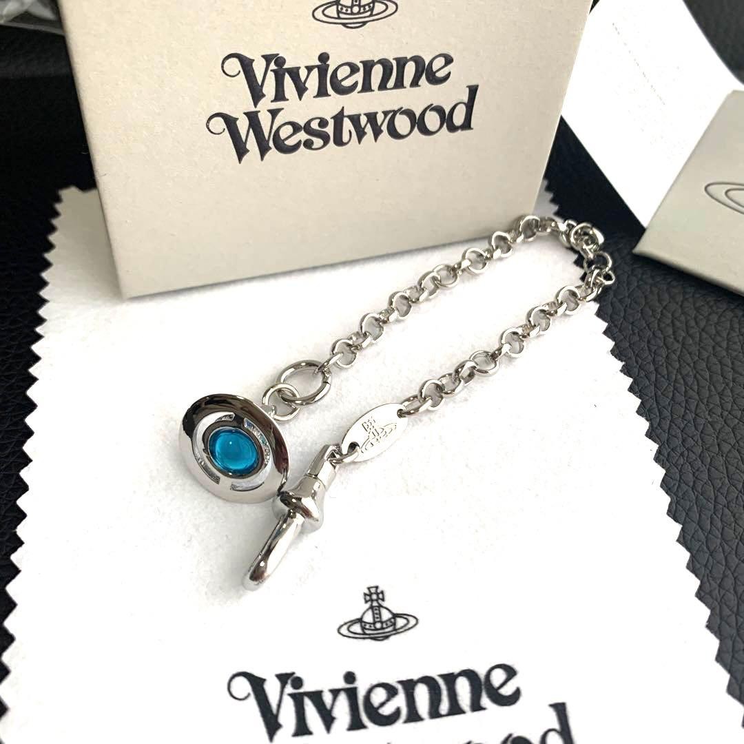 Vivienne Westwood Bracelet Orb 18cm Silver/Blue NO BOX [EJ0172