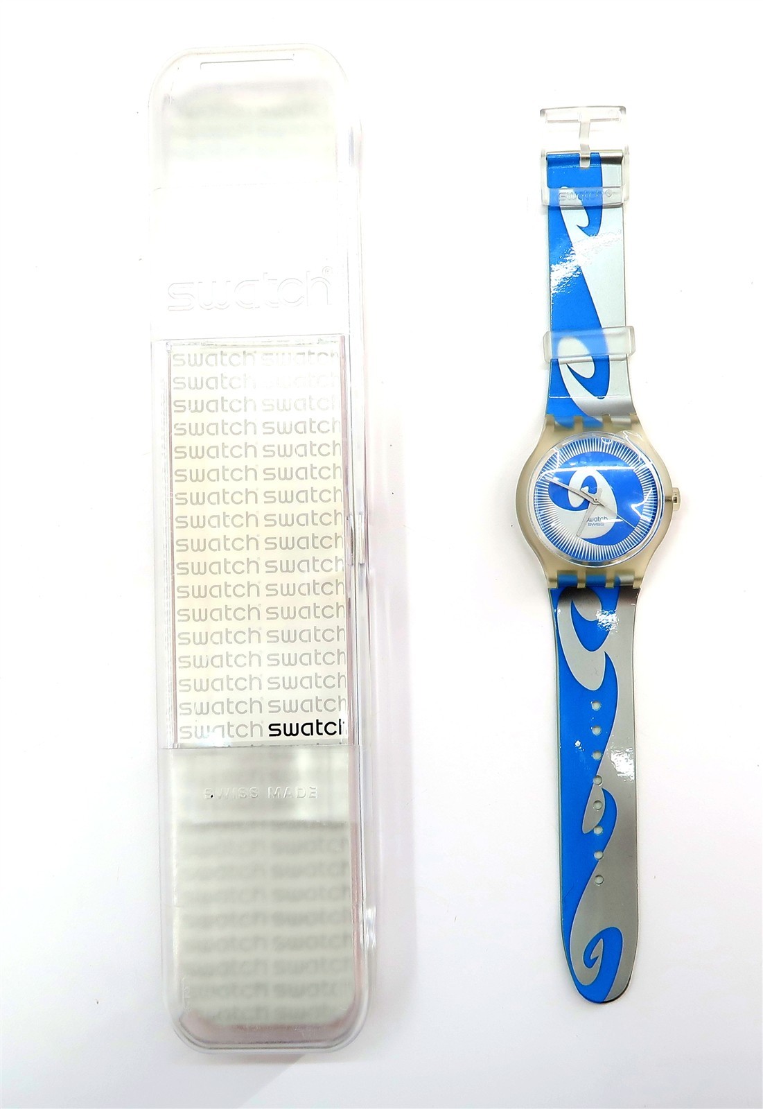 NEW Swatch Watch PERFECT WAVE XL SUDK111 with Case & Papers 44mm from 2004