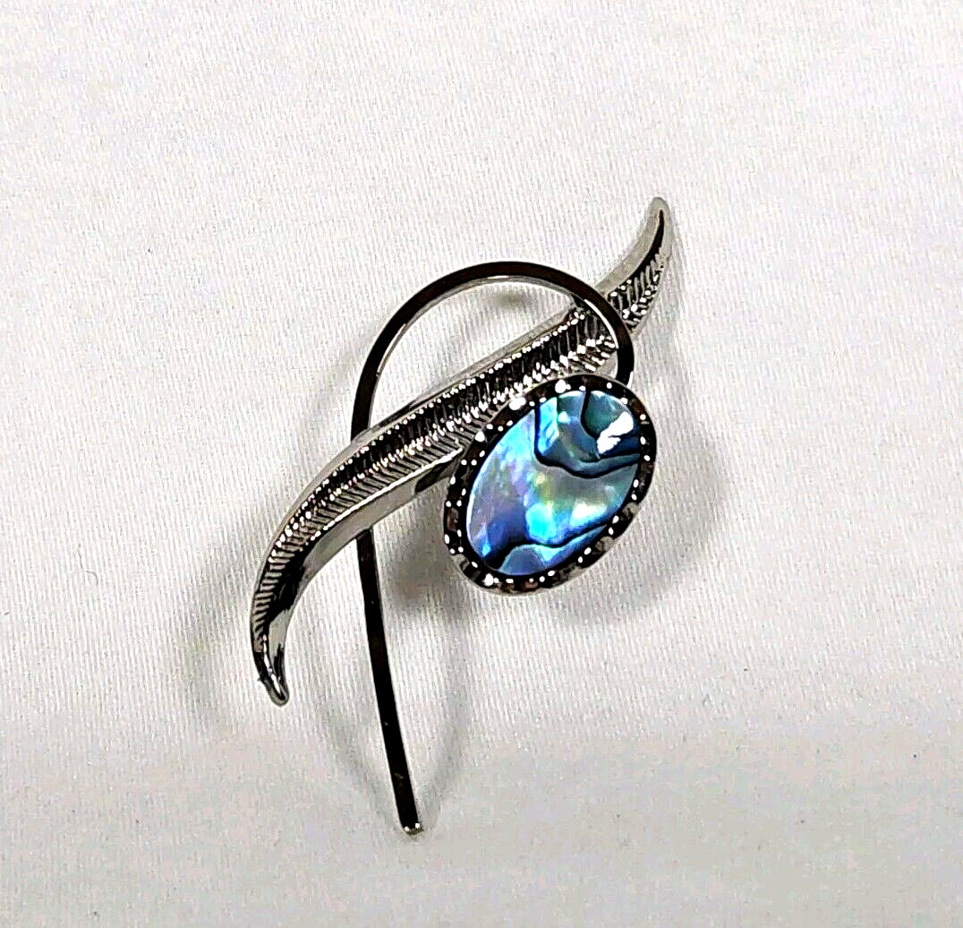 Ariki Abstract Pana Shell Brooch Silver Palladium Plated Pin