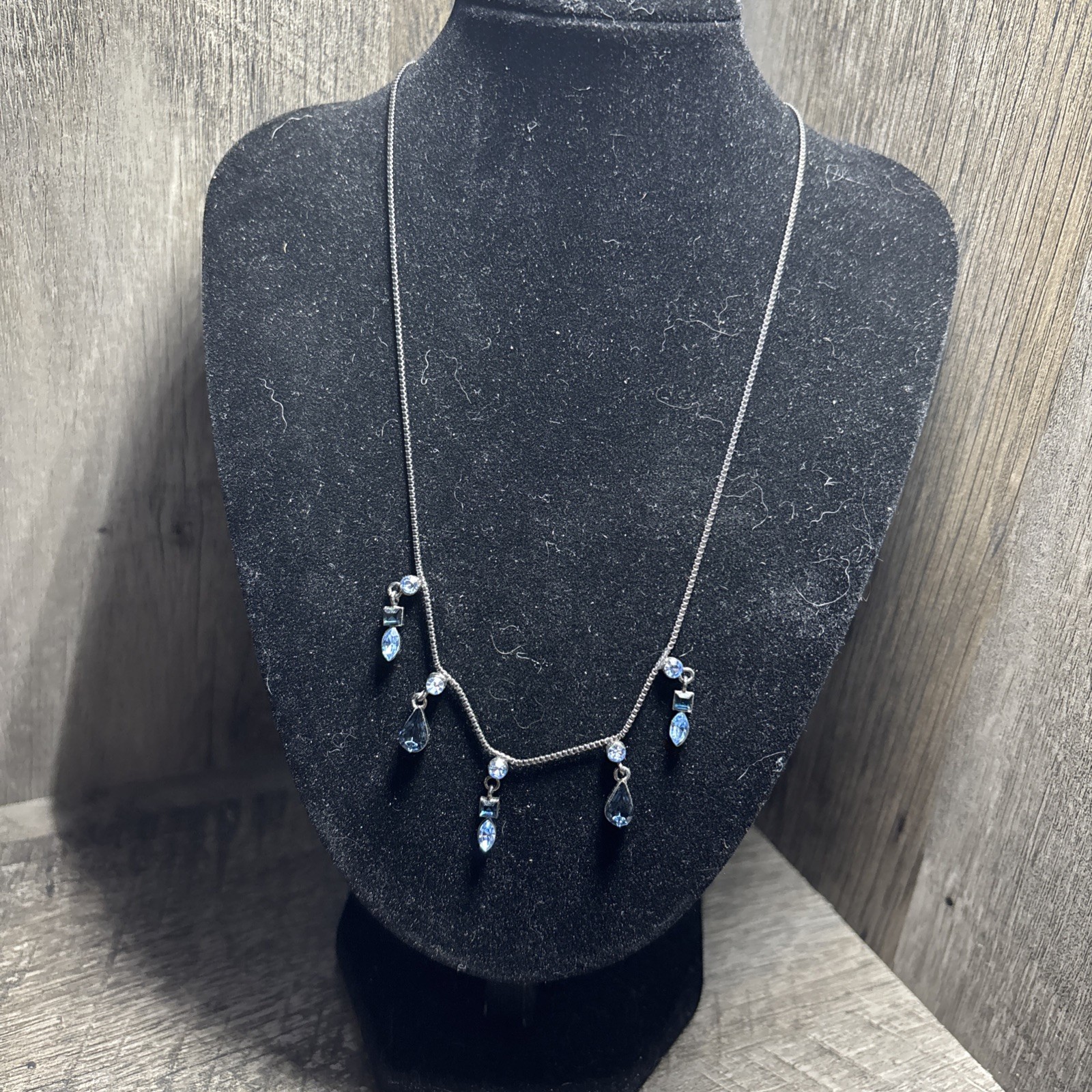 Givenchy Black with Blue Rhinestones Necklace #134