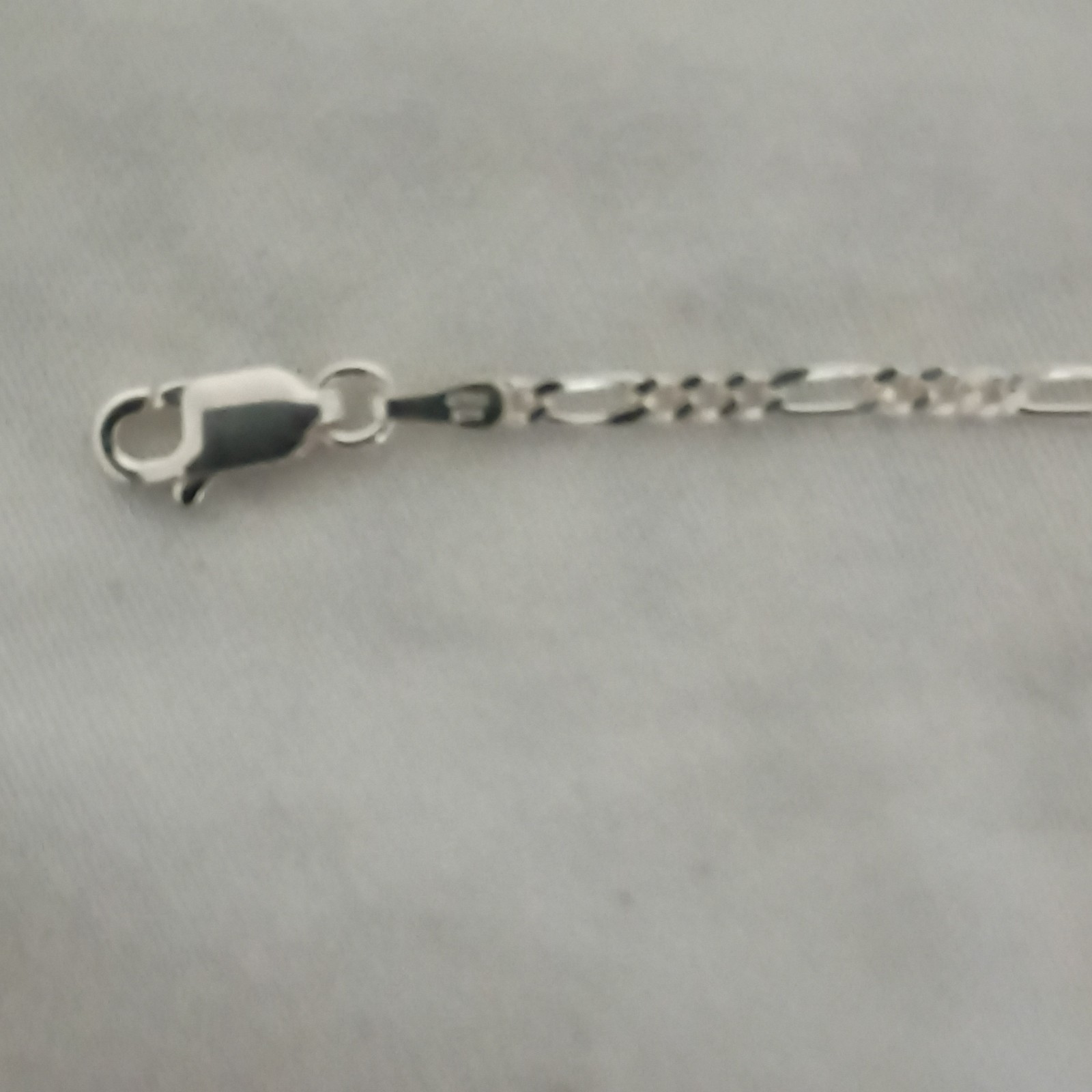 Sterling Silver .925 Diamond Cut Figaro Chain Anklet Lobster Clasp 8 Inch 2mm