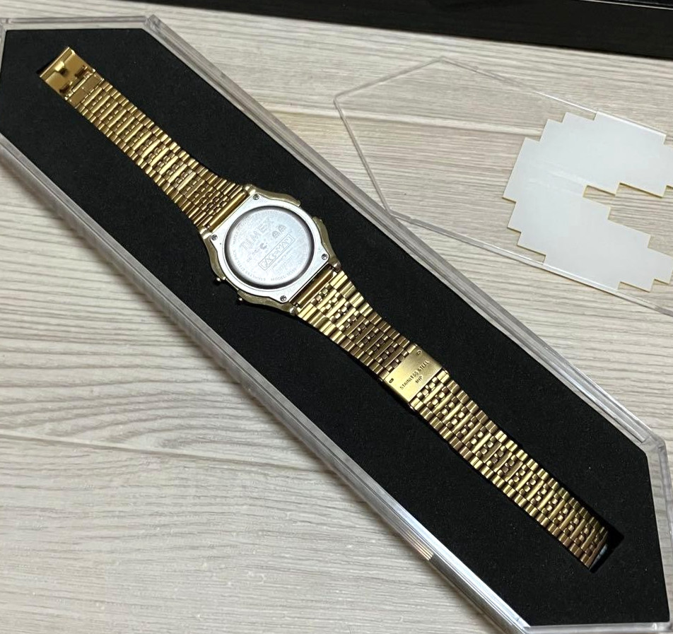 Timex T80 Pac-Man 40th Anniversary Gold Digital Watch Retro Limited Used Japan