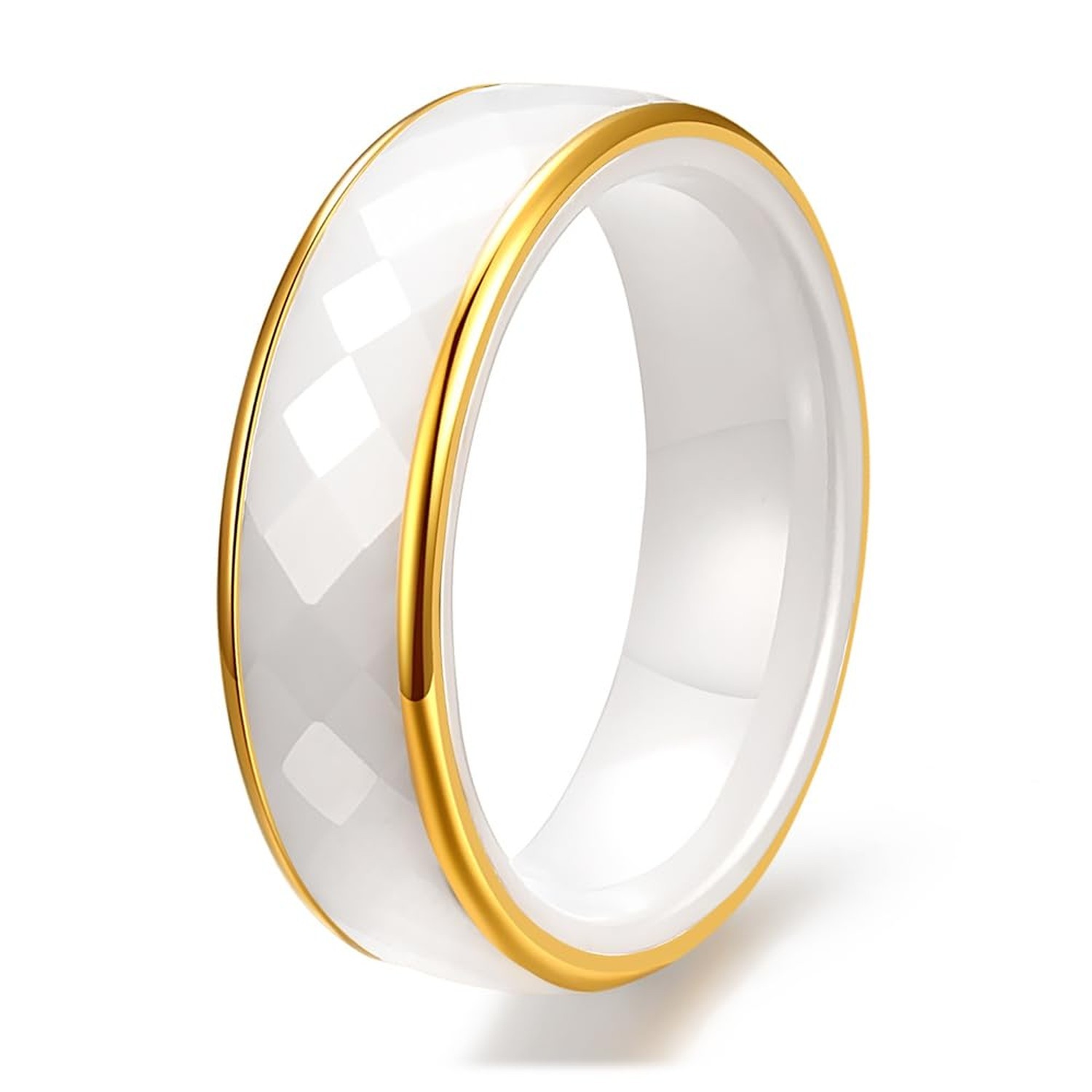 3mm 6mm 8mm Black/White Ceramic Rings for Men Women Comfort Fit Engagement We…