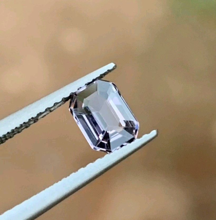 Natural Burma Spinel – 0.870ct Lavander Color – 7mm Emerald Cut – Loose Gemstone