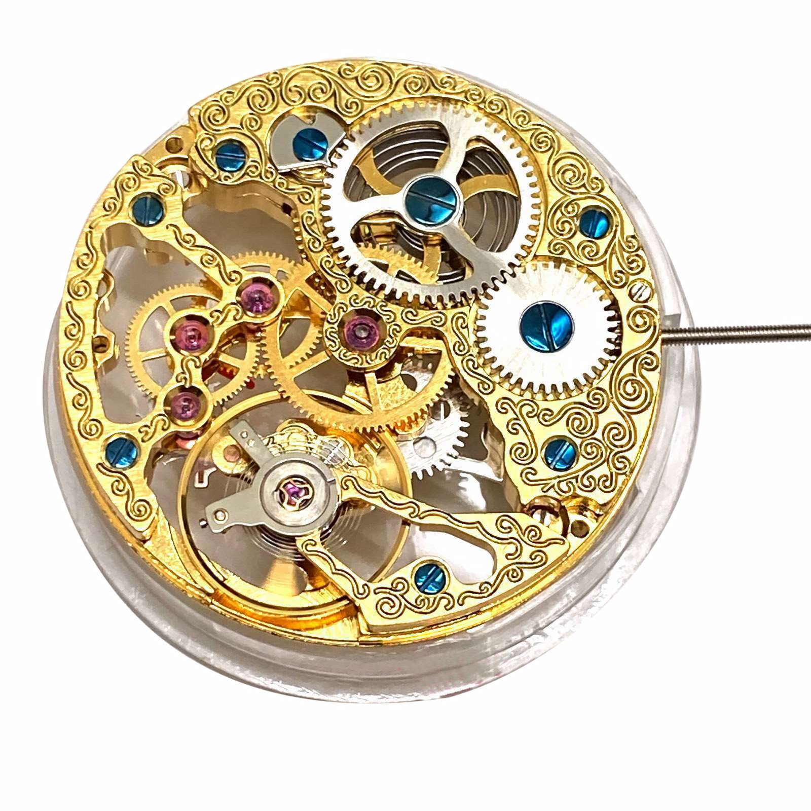 36.6mm Vintage Hollow Skeleton Mechanical 6497 ST3600 Movement Handwind 21600bph