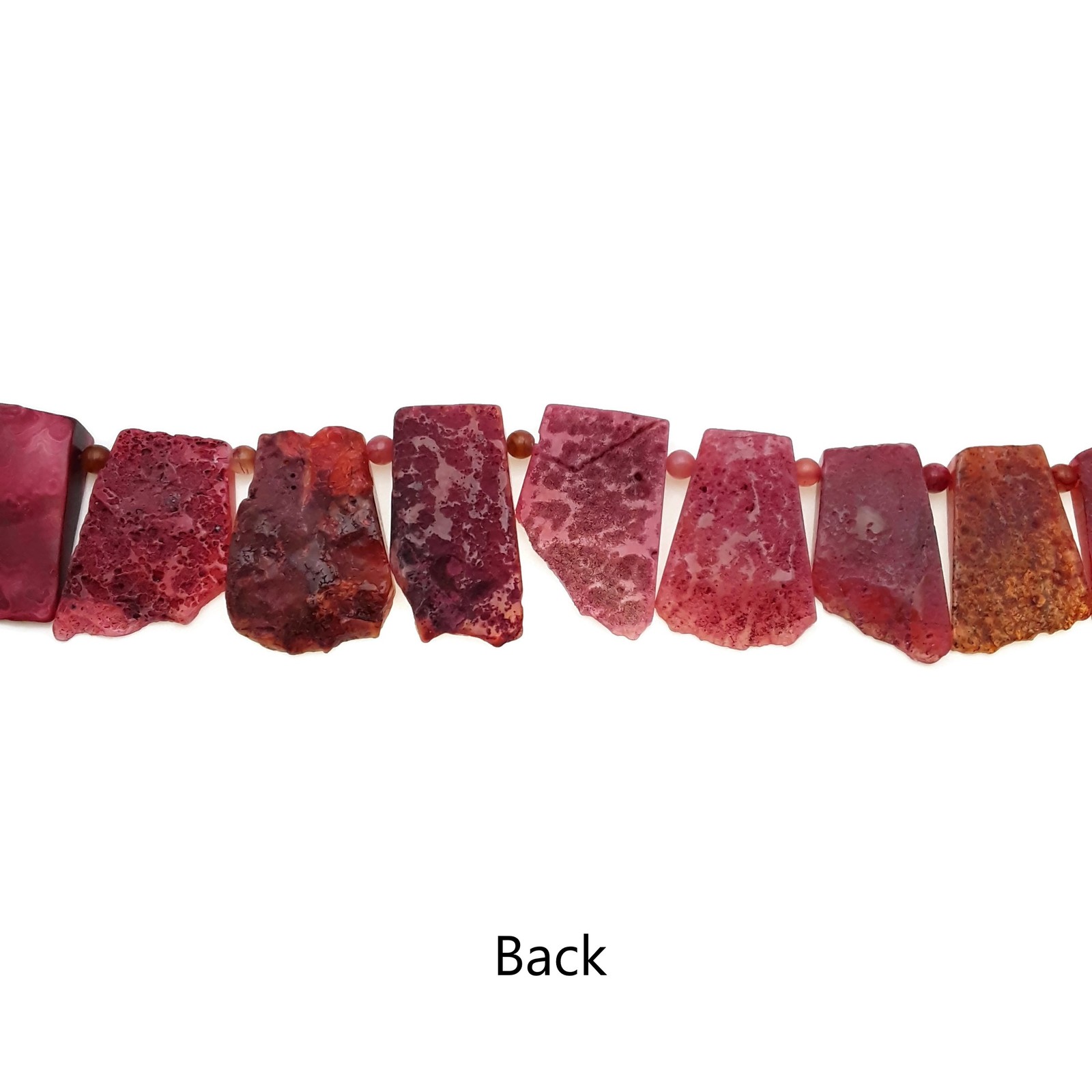 Red Agate Slice Irregular Trapezoid Slab Beads Approx 30x45mm 15.5″ Strand