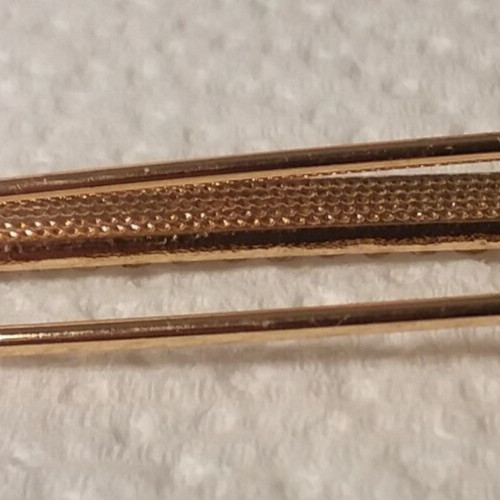 3″ Gold Tone Rhinestone Safet Pin Brooch Marked “X” 07-01-2024