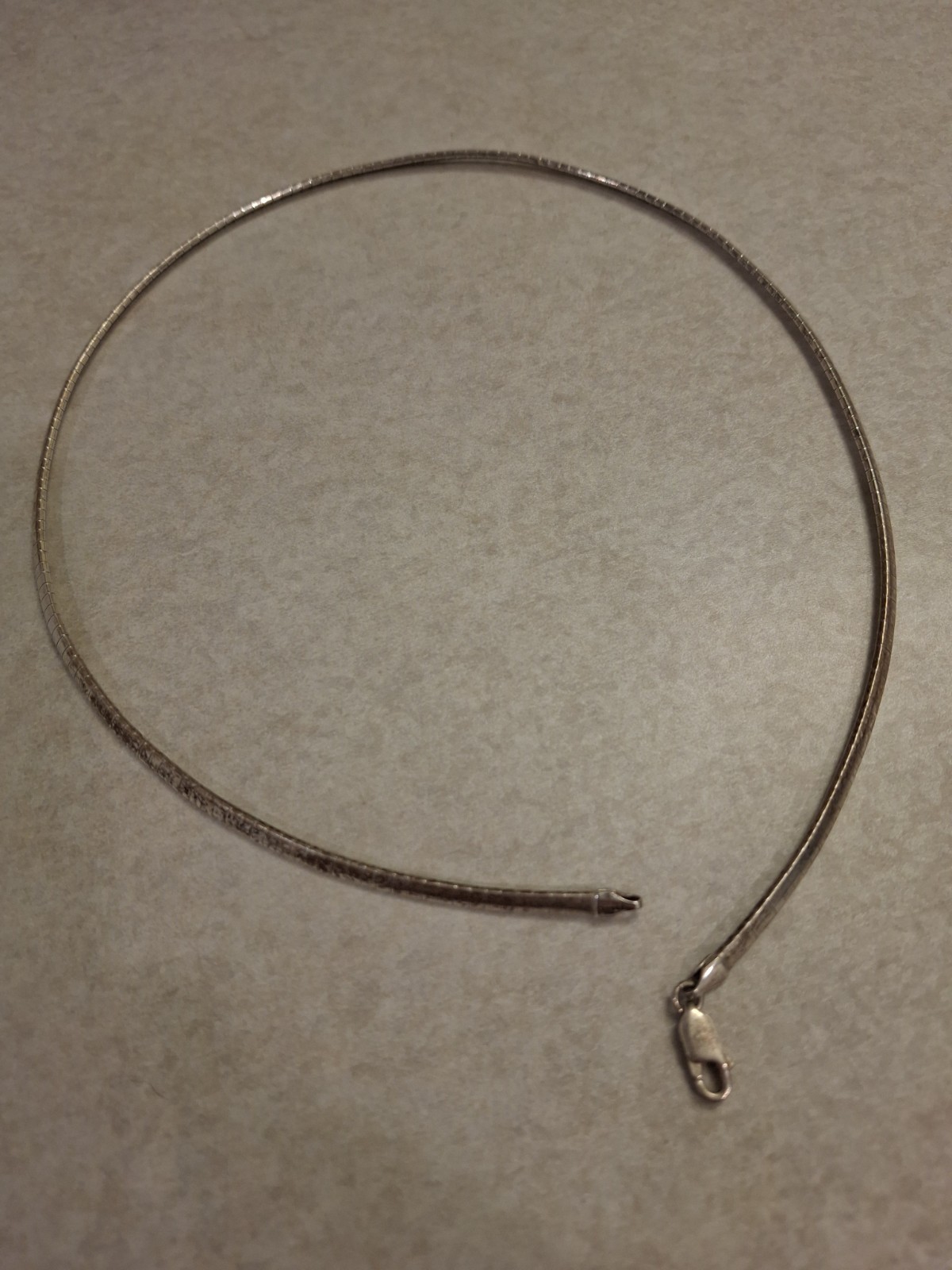 Sterling Silver 17″ Flat Snake Chain Necklace Choker 925 Pre-Owned 16.44g Italy