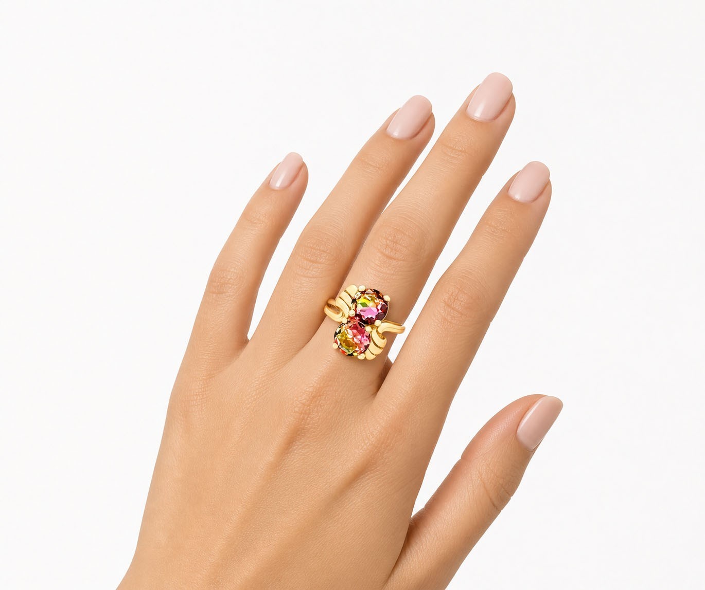 LAB CREATED 3.68 Cts TOURMALINE RING 10K SOLID YELLOW GOLD – NWT – MADE IN USA