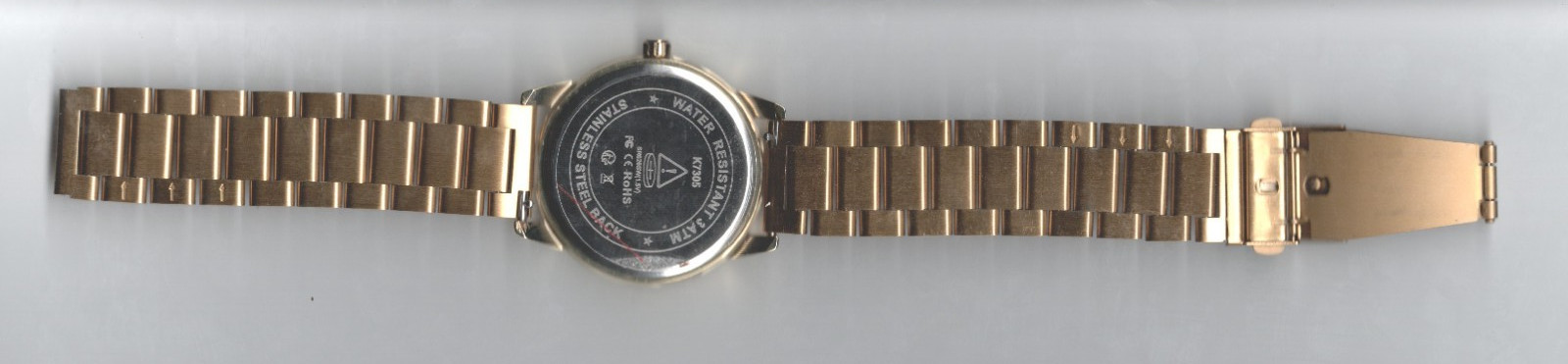 KAKABI Analog Quartz EASY READ Watch Gold case & Band with Day Window ~ All NEW