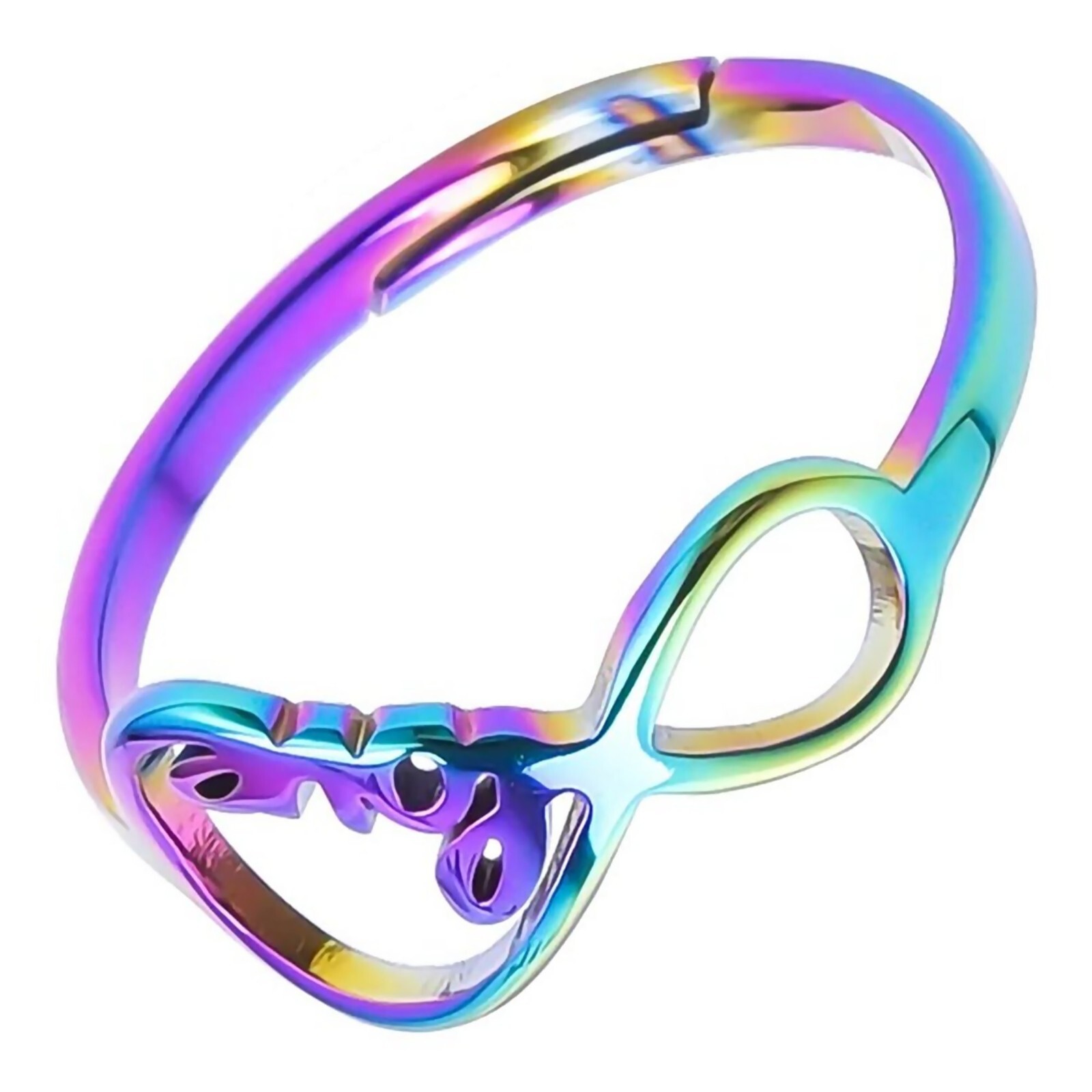 Infinite Love Ring Rainbow Stainless Steel Infinity Anniversary Promise Band
