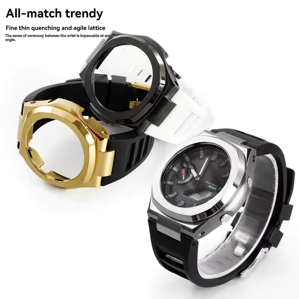 Luxury Stainless Steel Case Bezel Band Mod Kit For Casioak GA2100/2110/GAB2100