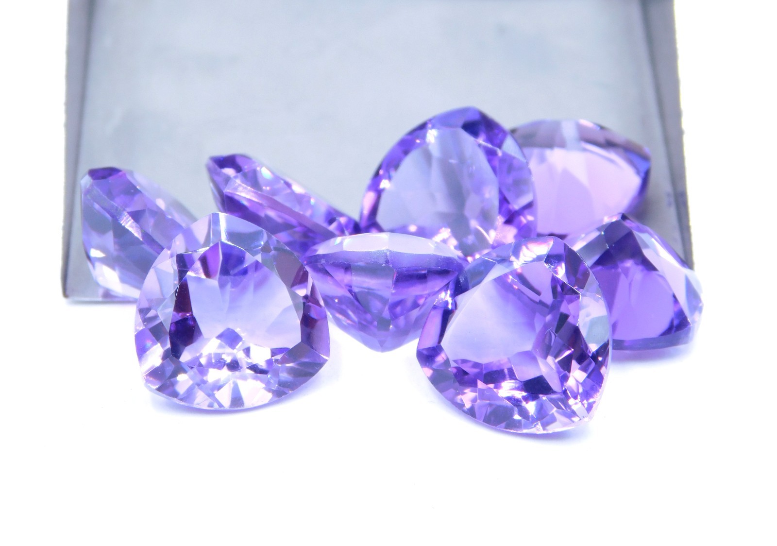 Lab Created Amethyst Trillion Cut Loose Gemstone 15 MM For Jewelry Making P-3638