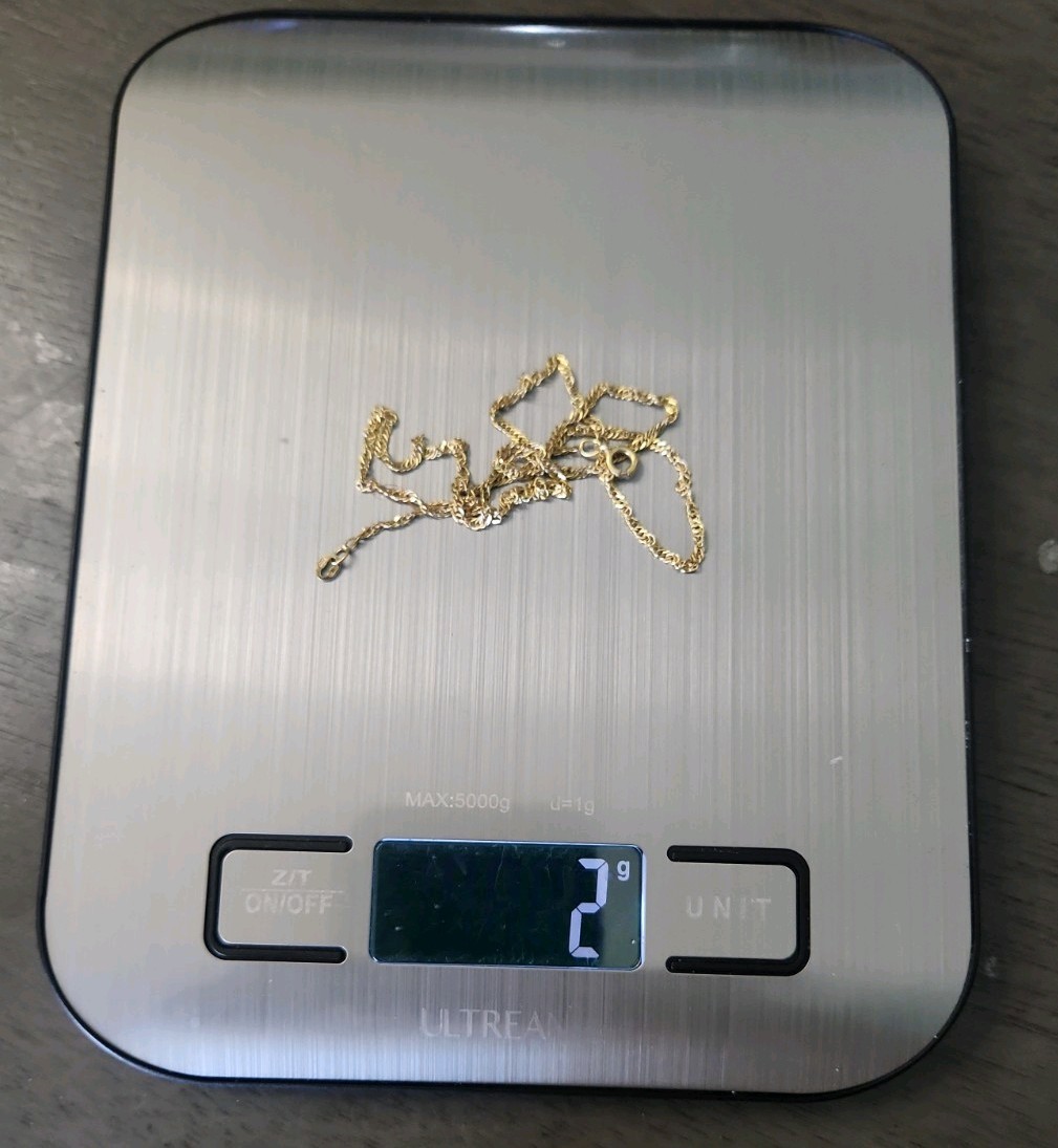 Vtg UNOAERRE 14k Gold Singapore Chain Necklace Italy 1AR 2g 16in Lgth Ships Free