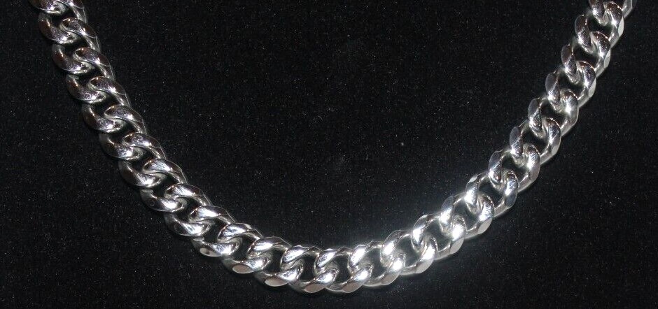 9 mm Cuban Link Chain Necklace Silver Plated SS Various Length Miami Hip Hop A