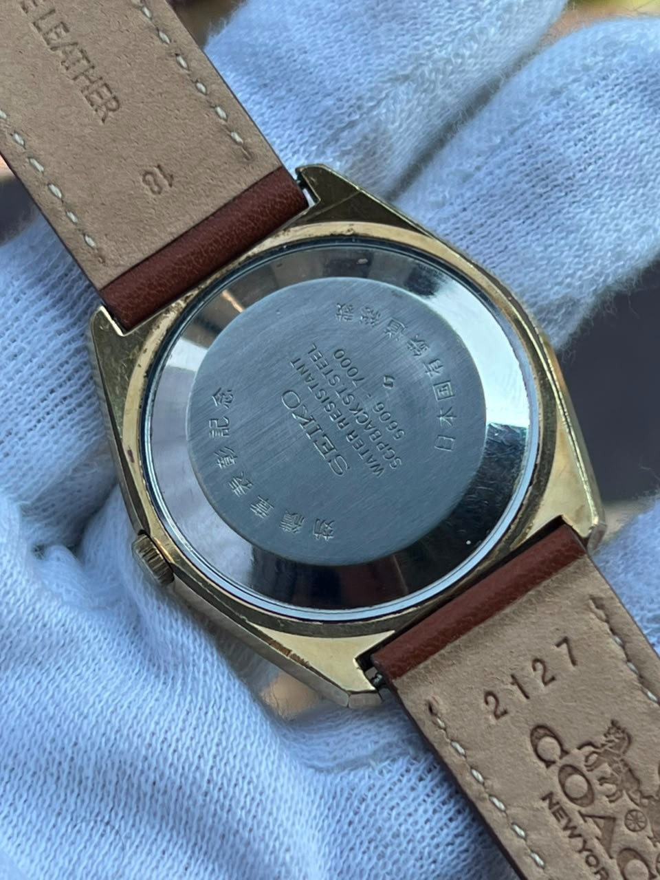 Seiko 5606 7000 Gold Tone ;Kanji /English; Serviced Automatic Quickset Works
