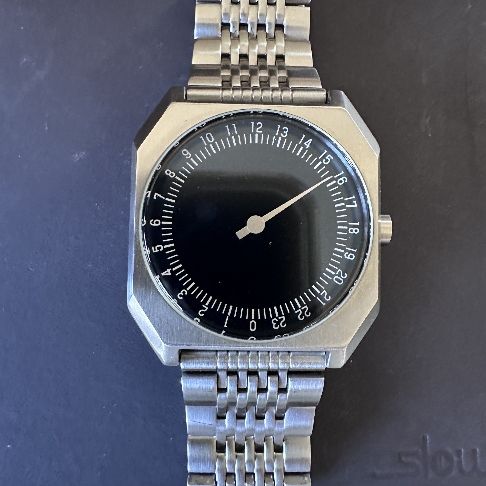 Slow Watch Jo 02 Stainless Steel Black Dial 24Hr Swiss Quartz – Excellent w/ Box