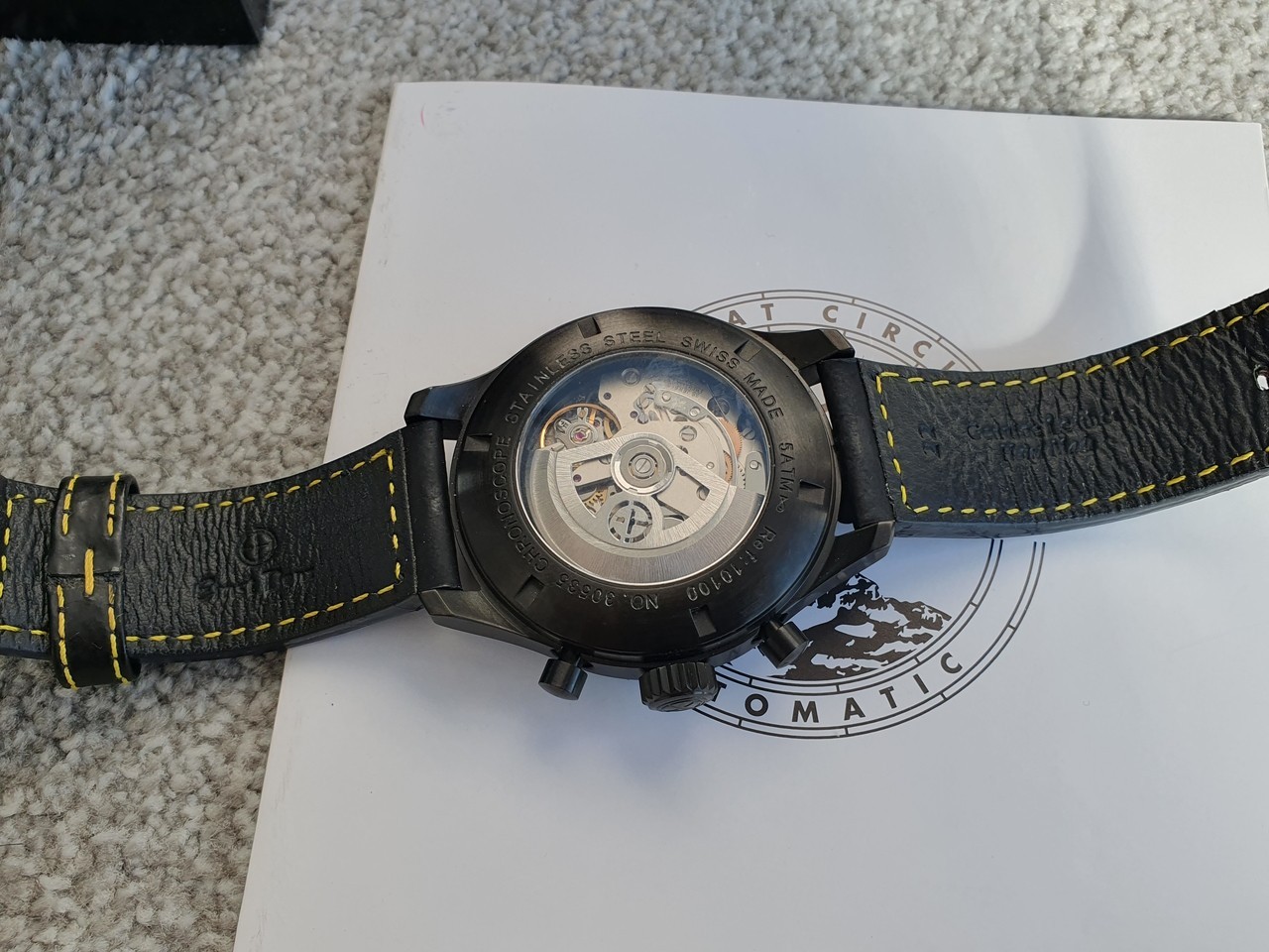 RARE Ernst Benz Chronoscope DLC yellow dial 47mm automatic chrono MINT RRP £5500