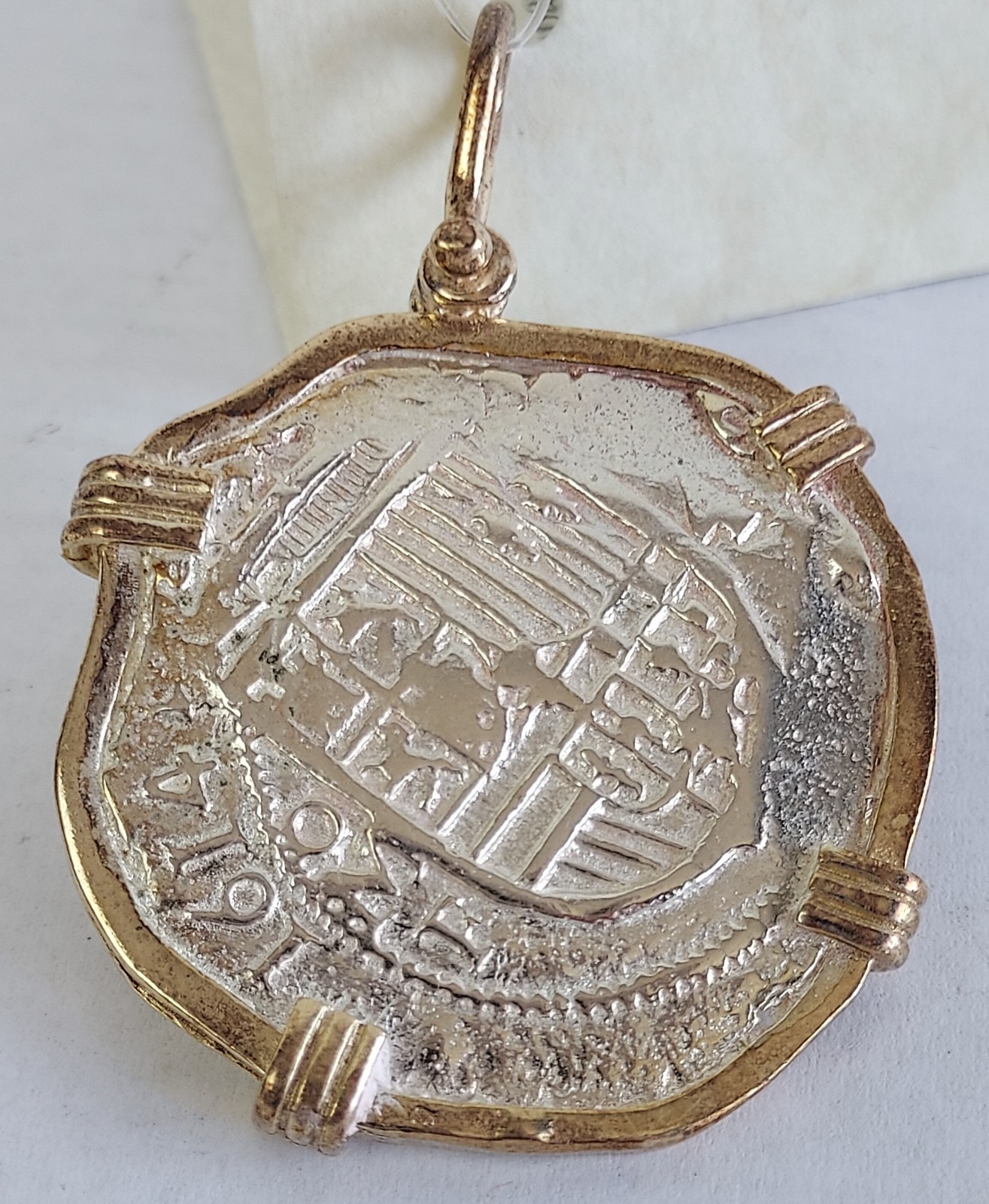 Atocha Sunken Jewelry LARGE Pieces of 8 Silver Coin Pendant with Date ~ 14K