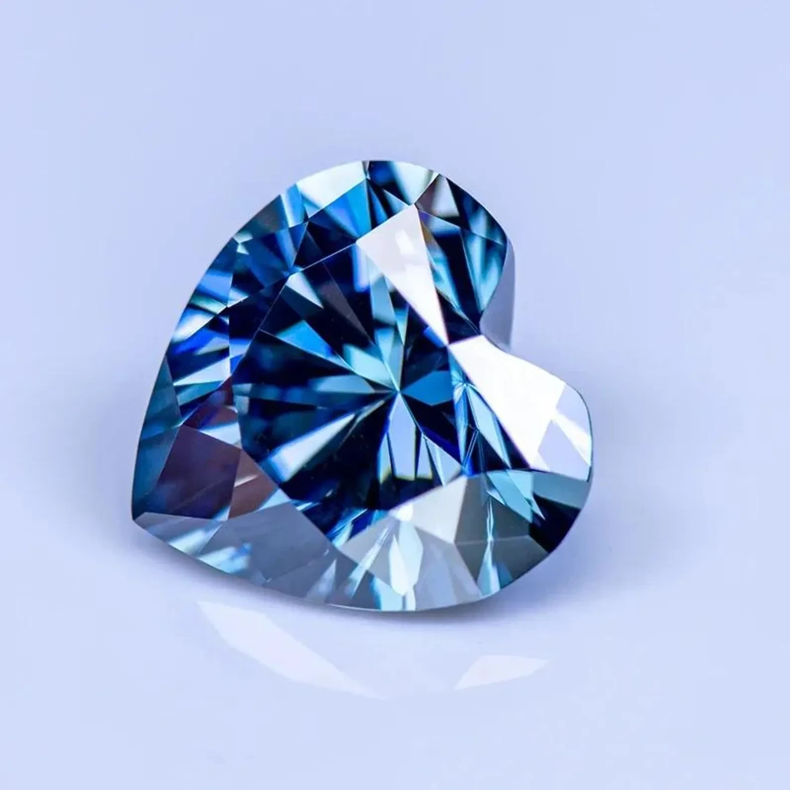 CERTIFIED 3.10 Ct Natural blue heart Diamond LOOSE VVs/ 9.5 mm