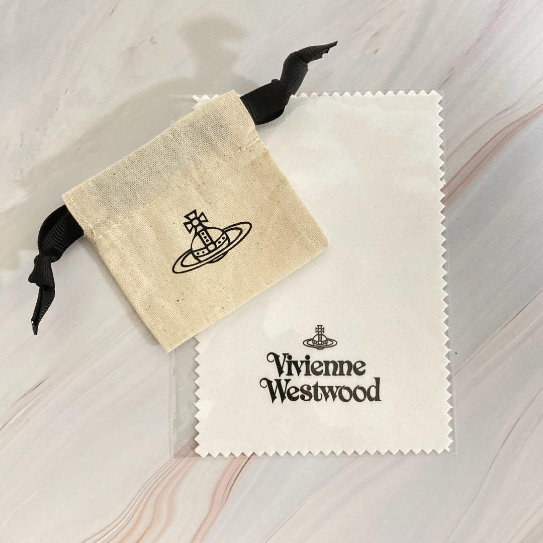 Vivienne Westwood Earrings Pierce Diamante Heart Gold White 2.5 cm w/drawstring