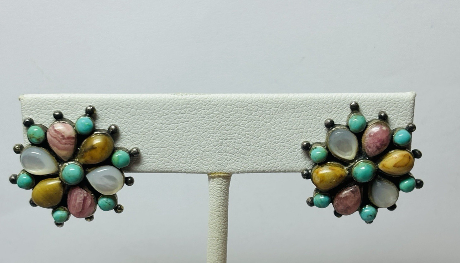 Barse Sterling 925 Silver Multi Gemstone Stud Earrings – .31